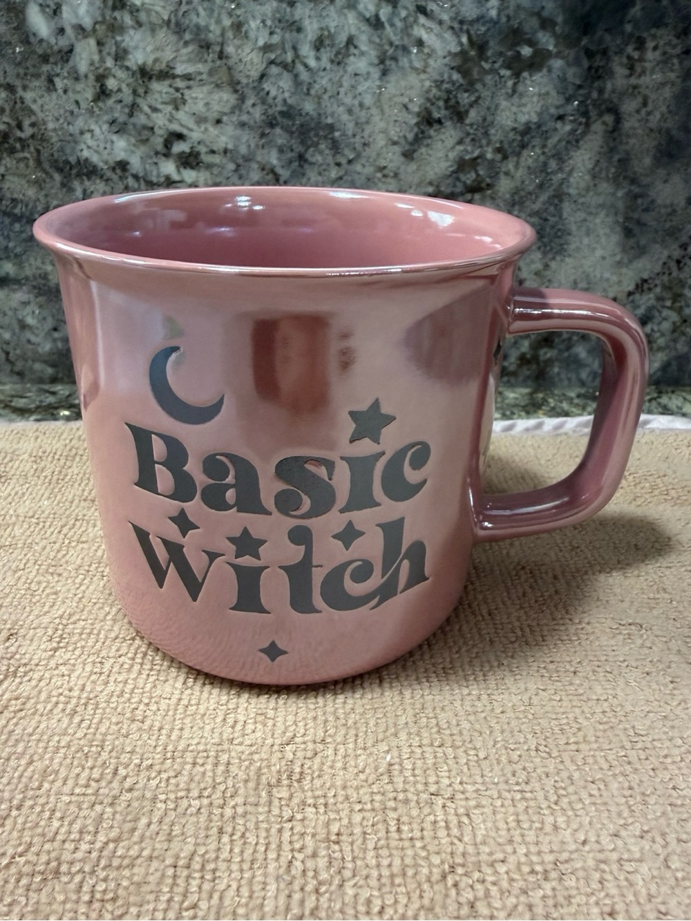 NWT Basic Witch Pink Halloween Ceramic Mug Coffee Cup TJ Maxx Camp Style